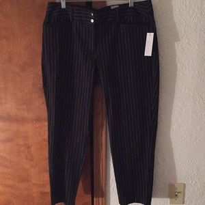 “TORIE” Mid-Rise Pinstripe Ankle Pants